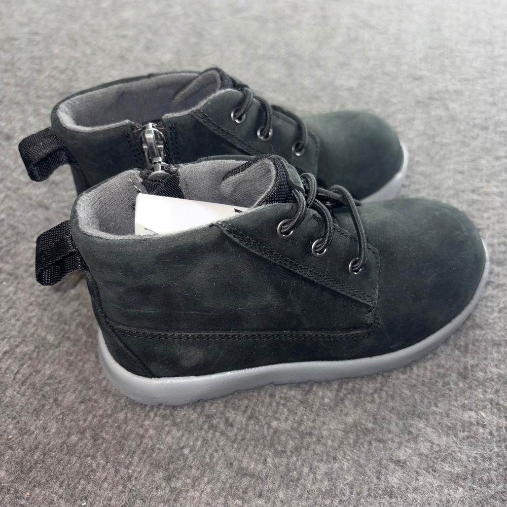 UGG Toddler Boys Biltmore Mid Boots Black Suede Side Zip Chukka Size 8 25